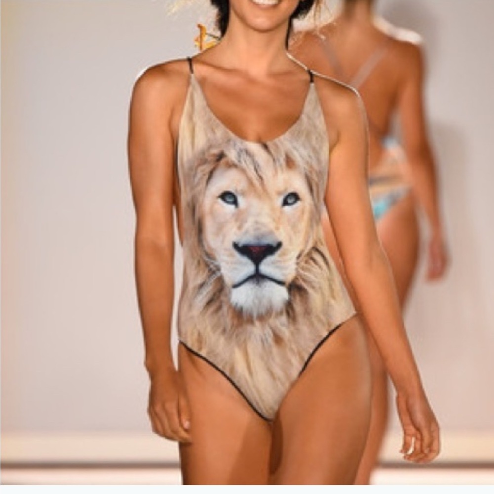 San Lorenzo Lion Print reversible One Piece Swimsuit xs
